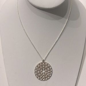 Sterling Silver Circle of Hearts Necklace. NWOT